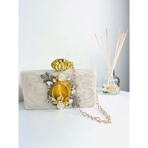 Eco-Friendly Resin Party Clutch for Ladies Elegant Fashion <b>Purse</b> Crystal Accessory - Product Image 3