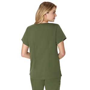 Uniformes Médicos Personalizados para Salón de Belleza, Uniformes de Enfermera, Blusas de Trabajo para Mujer - Blusa con Cuello en V y 4 Bolsillos, Tela Suave - Product Image 3