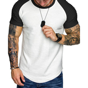 Camiseta Blanca de Manga Raglán para Hombre, Corte Regular, Cuello Redondo, Tejido de Punto, Color Sólido, Manga Corta, 100% Algodón Jersey, Frente Liso - Product Image 2