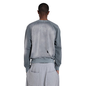 Sudadera Extra Grande para Hombre con Cuello Redondo y Mangas Tejidas Estampadas, Sudadera de Felpa de Algodón, Estilo Otoñal - Product Image 2