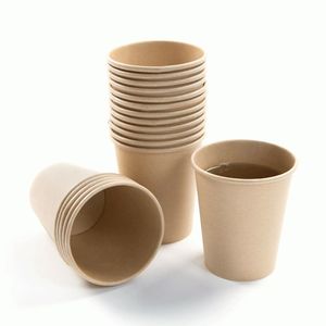Gobelets à café jetables en papier kraft à paroi simple de 8 à 16 oz avec logo personnalisé pour boissons chaudes de taille moyenne - Product Image 1