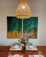 Lampes de plafond en rotin d'intérieur modernes avec abat-jour en osier, style de décoration intérieure pour le salon, installation