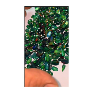 Opale noire éthiopienne facettée, pierre brute pour la création de bijoux fins, pendentifs, bagues et boucles d'oreilles - Product Image 1