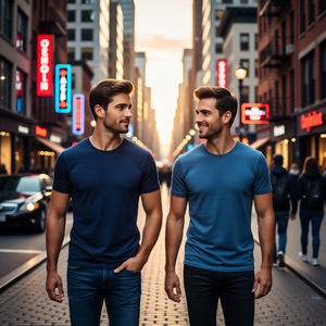 Camiseta Casual Premium para Hombre, 100% Algodón, 210 g/m², Cuello Redondo, Estampado, de Alta Calidad, Ecológica, de Secado Rápido y Transpirable, para Verano - Product Image 1