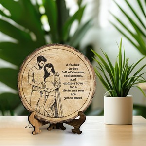 Mango Wood Personalized Couple <b>Plaque</b> with Stand - Wholesale <b>Engraved</b> Gift - Product Image 4