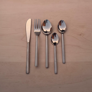 Rose Gold Plated Minimalist Cutlery Set <b>Mirror</b> Finish Long Handle Dishwasher Safe Dinner Spoon Fork Knife - Product Image 5