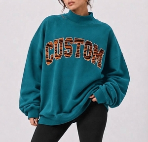 Sweat-shirt d'hiver réversible personnalisé à col montant, coupe classique, en mélange coton/polyester, sans doublure, en polaire écologique, tendance - Product Image 1
