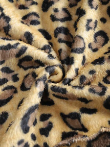 Sudadera de Mujer con Estampado de Leopardo, Manga Larga, Corte Recortado, Cuello Redondo, Estilo Casual, Urbano, Moderno, para Uso Diario - Product Image 3
