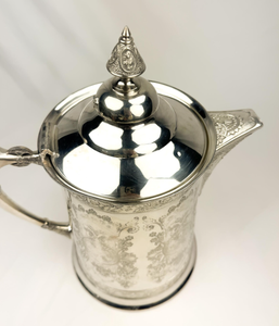 Pichet à eau vintage en métal avec couvercle, motif floral gravé, carafe à couvercle pour boissons, cafetière arabe en laiton de qualité supérieure, vente en gros - Product Image 2