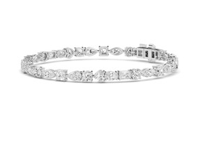 Multi-Shape Cut Lab Grown Diamond Tennis Bracelet 6.54 CTW 7 Inch 9K Rose Gold - Product Image 4