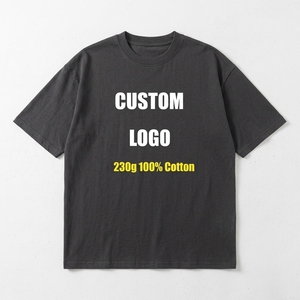 เสื้อยืดคอกลมโอเวอร์ไซส์ผ้าฝ้าย 230 กรัม สำหรับผู้ชาย ระบายอากาศได้ดี สีพื้น ไม่มีลาย พิมพ์ลายโลโก้ด้านหน้าด้วยเทคนิคซิลค์สกรีน - Product Image 6