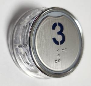 Botón de Elevador Ø35mm de Acero Inoxidable Tipo Redondo Compatible con Elevadores HYUNDAI - Product Image 1