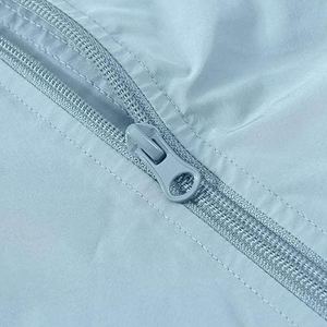 Blouson bomber bleu clair pour homme, coupe classique, col montant, fermeture éclair, vêtement d'extérieur décontracté coupe-vent en polyester, idéal pour l'automne - Product Image 5