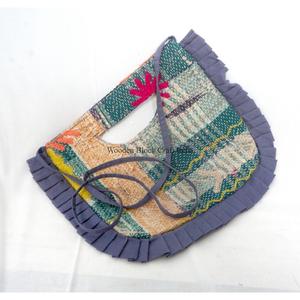 <b>Boho</b> Vintage Kantha Beach Handmade messenger <b>Bag</b> With Embroidery Pattern With Shoulder Sling Length Handle Medium Size - Product Image 4