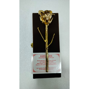 Factory Wholesale 24K Gold Foil <b>Rose</b> Real Natural <b>Rose</b> Dipped in Gold Electroplated Golden <b>Rose</b> Flower with Customized Logo - Product Image 4