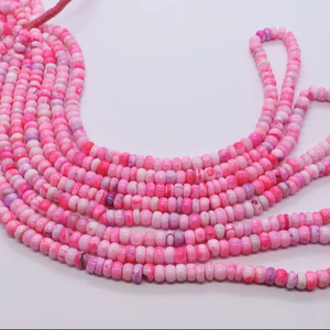 Perles Rondelles Lisses en Opale Rose Naturelle AAA, Magnifiques et Dégradées, 6 MM, Perles d'Opale Rose Unie, 18 Pouces, Rondelles Dégradées en Opale Rose Lisse - Product Image 1