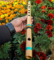 Flûte en bambou naturel-C # Flûte bansuri moyenne-C # Flûte en bambou professionnelle Hindustani à échelle moyenne