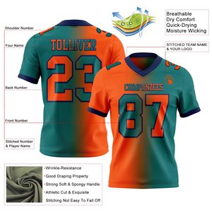 Premium American Football Jersey Spandex Blend Sublimation Custom Color Design Your Own Supplier Quick Dry Performance - Product Image 2
