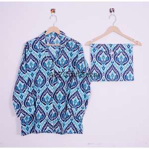 Conjunto de Pijama de Algodón 100% para Mujer, Ideal para Fiestas, Cuello en V, Manga Larga, Estampado Floral, Ropa de Dormir Cómoda para Toda Temporada - Product Image 2