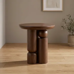Table d'appoint en bois minimaliste moderne, meubles de salon faits à la main - Product Image 2