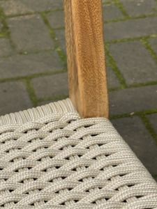 Chaise de salle à manger WoodgradLiving Designer Rattan Meryjane, artisanat en bois de chêne de qualité supérieure, rembourrage en corde minimaliste pour un confort optimal - Product Image 6