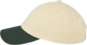 Casquette de baseball vert crème contrastant à 6 panneaux, réglable, en sergé, unisexe, décontractée - Product Image 3