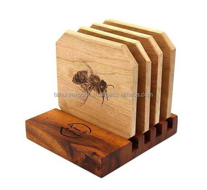 Newest Kitchen and Tabletop Acacia Mango Wood Coaster New Fancy Design Best Quality Wooden Coasters Home Decoration for Use - Product Image 6