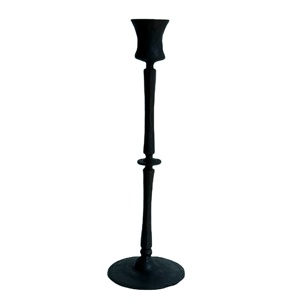 Porte-bougie en fer forgé transparent Pure Home and Living avec finition noire à l'huile pour la décoration de la maison, de l'hôtel et de Noël - Product Image 1