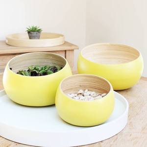 Cuenco de bambú Vietnam hecho a mano laca natural cuenco para servir ligero duradero regalo listo para ensalada fideos o frutas - Product Image 4