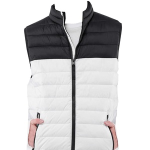 Men's Zipper Waistcoat Plus Size Winter Stand Lightweight Quilted Cotton <b>Black</b> Sleeveless Outerwear Utility <b>Vests</b> - Product Image 2