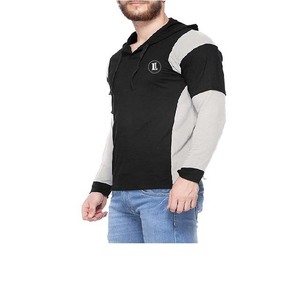 Sweat à capuche personnalisé pour homme, grandes tailles, uni, hiver, avec poche avant, impression 3D personnalisée, style V, mélange de coton respirant - Product Image 2
