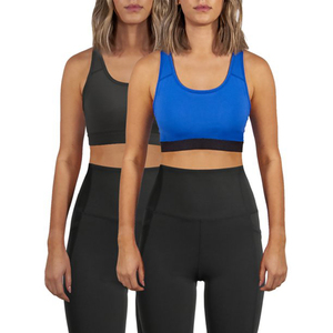 Soutien-gorge de sport sans armatures pour femme, demi-bonnet, dos nageur, couleur unie, tricoté, respirant, toutes saisons, lavable en machine - Product Image 3
