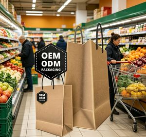 Sacs en papier personnalisés écologiques pour accessoires et emballages cadeaux. Sacs en papier élégants avec poignées pour événements et promotion de marque - Product Image 1