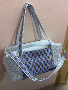 <b>Large</b> Cotton Quilted Duffle Tote Shoulder Patch <b>Bag</b>, Women's Shopping <b>Beach</b> Artist Boho Weekend <b>bag</b> Hand Luggage <b>Bags</b> for Women - Product Image 2