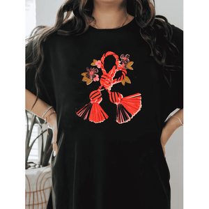T-shirt Casual in cotone con fiocco da donna alla moda e comoda per ogni stagione - Product Image 6