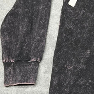 Sudadera con capucha de algodón y forro polar para mujer, diseño moderno, lavado ácido, con estampado personalizado, de alta calidad y transpirable. - Product Image 3