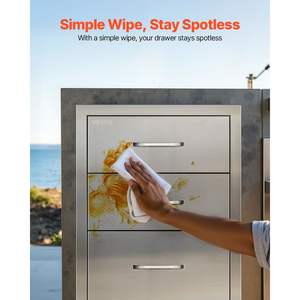 Tiroirs de barbecue en acier inoxydable à triple accès 18,11 po L x 23,23 po P x 23,23 po H, poignées de tiroirs de cuisine extérieure pour chariot d'îlot de patio - Product Image 6