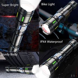 Linterna LED CITCITY, linterna táctica láser blanca portátil recargable de 4 modos para acampar al aire libre en caso de emergencia - Product Image 6