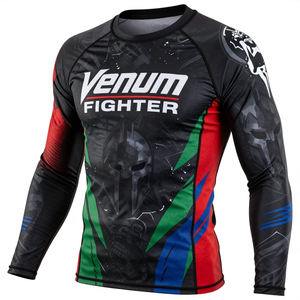 เสื้อรัดกล้ามเนื้อแขนยาว Venum Fighter แห้งเร็ว สำหรับ BJJ และกีฬาต่อสู้ ลายพิมพ์แบบ Sublimation - Product Image 3