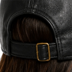 Unisex Leather <b>Baseball</b> <b>Cap</b> Premium Leather Adjustable Durable Comfortable Fashion Hat Front Letter Design Casual Wear Fasion - Product Image 6
