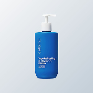 Champú para la caída del cabello Cellamo Vege Refreshing Shampoo Hecho en Corea 480g Blue Bule Aroma natural Líquido Herbal - Product Image 4