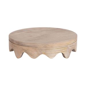 Meilleure vente : Présentoir à gâteau en bois clair à bords ondulés pour la décoration de table de cuisine et la présentation à la maison - Product Image 1