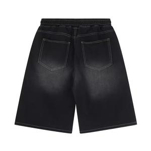 Shorts streetwear délavés à l'acide pour hommes, en coton personnalisé 260 280 300 g/m², ourlet brut, cordon de serrage, style vintage et vieilli - Product Image 3
