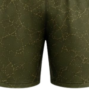 Olive Green Gold Speckled Print Sports <b>Shorts</b> with <b>Elastic</b> <b>Waistband</b> Lightweight Breathable Athletic Gym Training Performance - Product Image 5