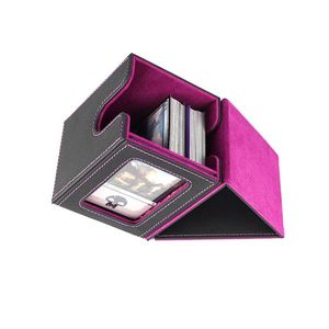 Scatola porta carte collezionabili in pelle da oltre 100 carte con finestra per display Commander, elegante contenitore porta carte - Product Image 4