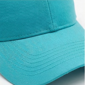 Casquette de baseball turquoise à 6 panneaux, réglable, unisexe, décontractée, couleur unie, tissu sergé, taille adulte - Product Image 4