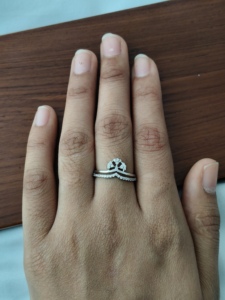 Namivaa <b>Cocktail</b> <b>Ring</b> Women V Shape Cluster Elegant Minimalist Polished Finish Wedding - Product Image 4