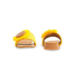 Pantoufles jaunes à imprimé animal FR8357 - Product Image 2