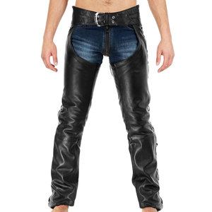 Chaps d'équitation légers en cuir pour hommes, style anglais, logo personnalisé, haute qualité, en vente. - Product Image 1