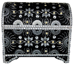 Lac Decorative <b>Gift</b> Boxes Luxury Black Beaded Embroidered Storage Trunk with Agate Stone Work Decorative Jewelry Organizer <b>Box</b> - Product Image 1
